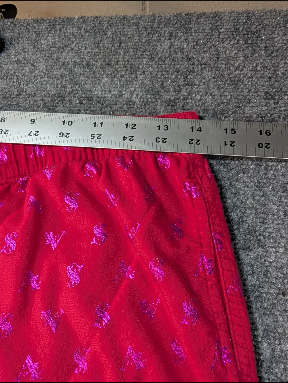 Victoria's Secret Women’s Small Red Sleep Pants with Satin Tie Glitter Logos